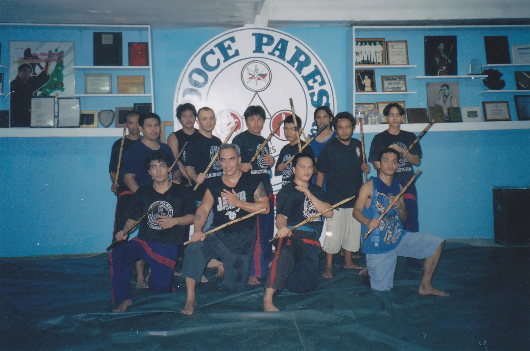 Doce Pares Eskrima group training session at headquarters in Cebu Philippines
