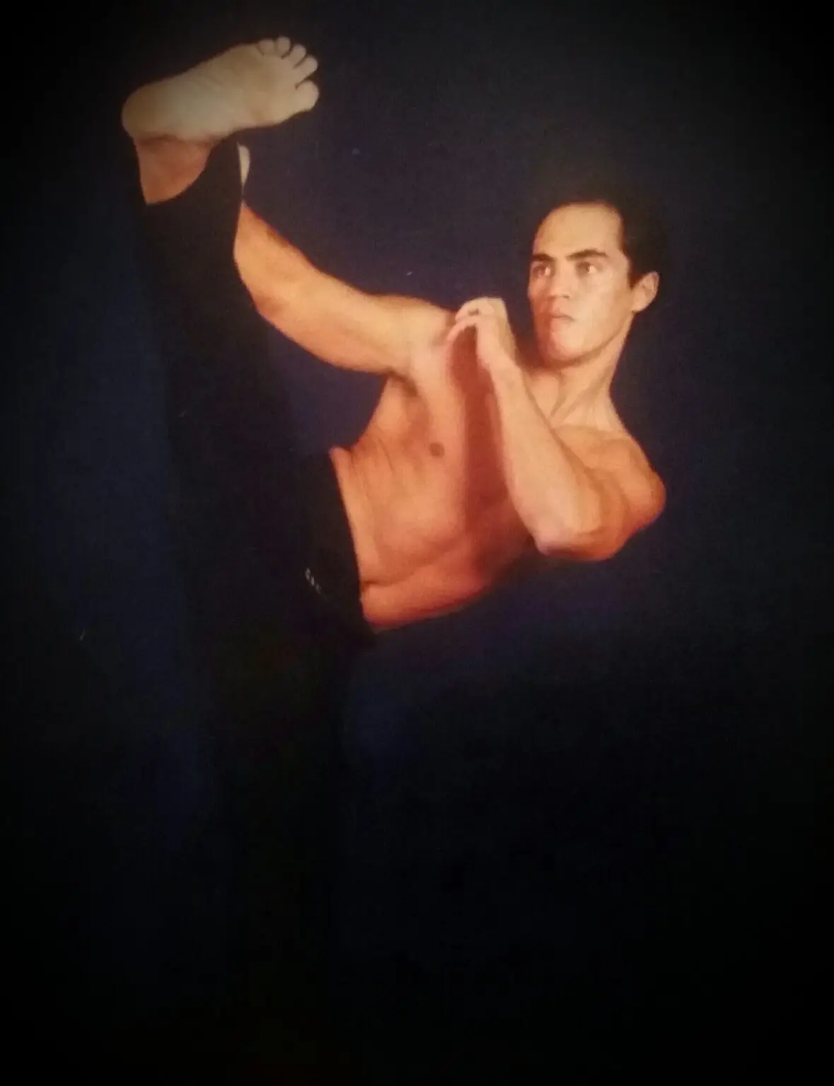 Young Karol Krauser demonstrating high kick