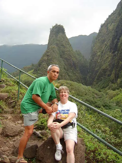 Peggy Yeates IT Director Tulare County California with Karol Krauser at Iao Valley Maui Hawaii
